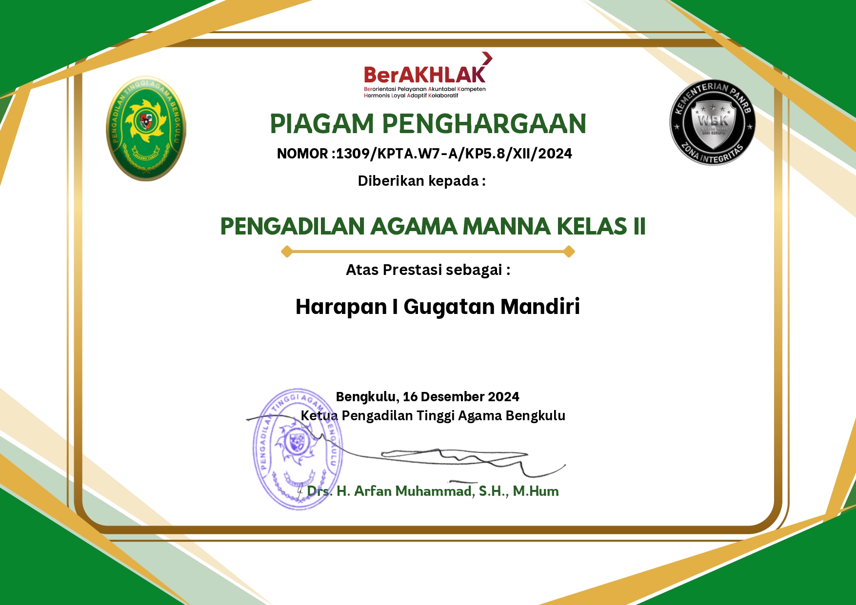 Harapan 1 Gugatan Mandiri