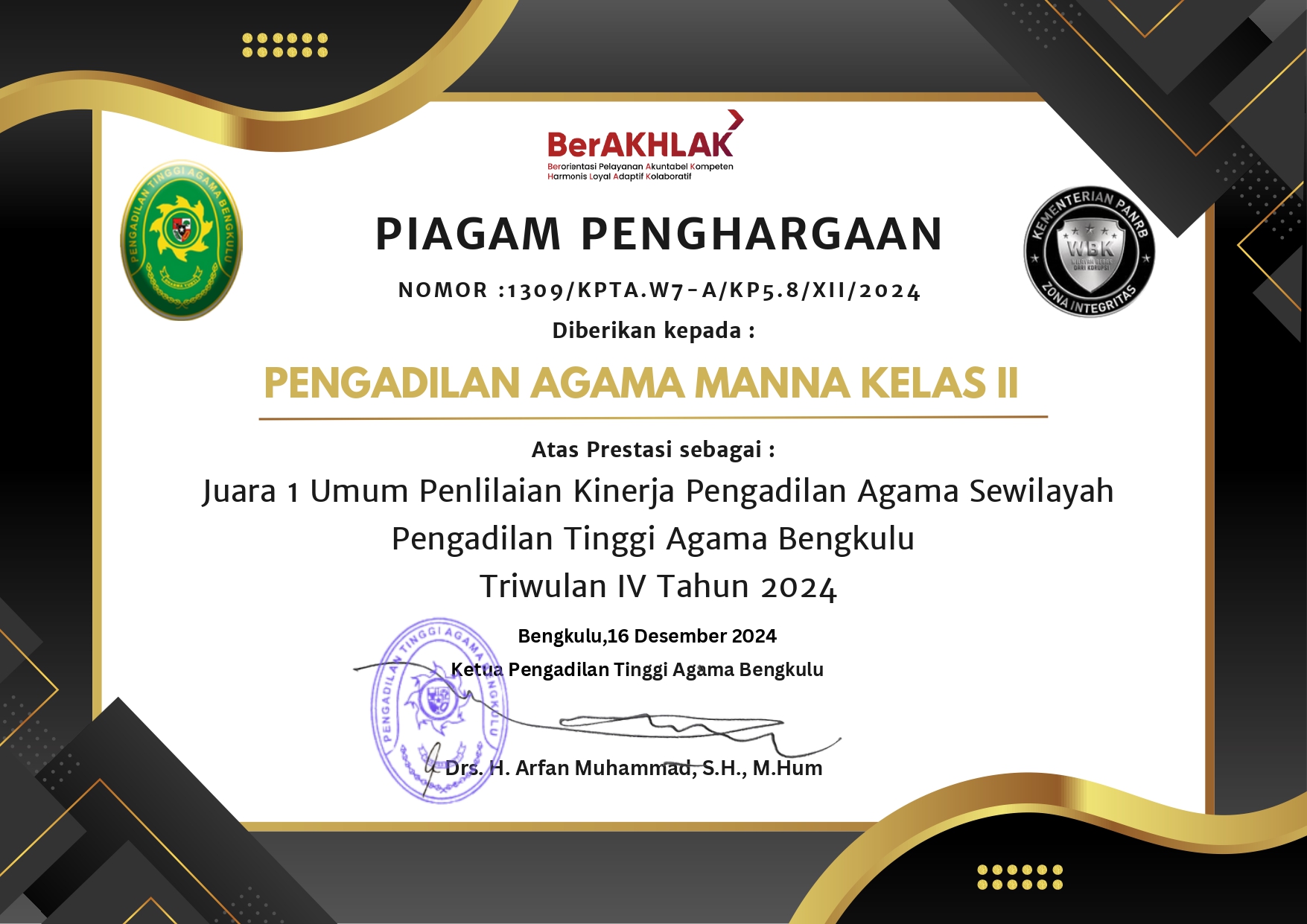 Juara 1 Umum Kinerja